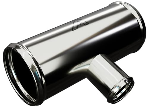 54mm (2 1/8 Inch) OD Aluminium T Piece 3 Way Hose Connector with 25mm (1 Inch) Outlet
