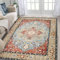 Falflor Vintage Small Area Rug 80x150CM Washable Bedroom Rug Non Slip Floor Mat for Living Room Low Pile Throw Rug Distressed Floor Carpet for Bedroom Kitchen(Rust)