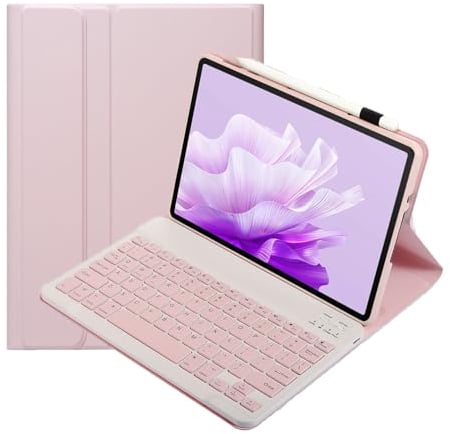 leleyo Tablet Keyboard Case for Honor Pad X8 Pro / X9 11.5 Inch Smart Cover Magnetic with Removable Wireless Bluetooth Keyboard QWERTY for Pad X8 Pro / X9, Pink