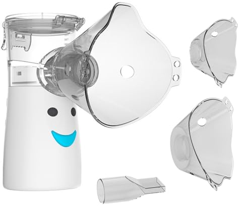 Inhaliergerät für Erwachsene und Kinder, Inhalationsgeräte Vernebler Set, Inhalator, Nebulizer, Erwachsene Kinder Inhaliergerät, Tragbar Einstellbarer Inhalator mit Mundstück und Masken