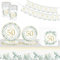 70P Sage Green 50th Birthday Tableware Set,Eucalyptus Green Happy Birthday Banner with Paper Cups Napkins Plates (7in+9in) and Table Cloth,Green Gold Paper Dinnerware Kit for Her 50th Birthday Décor