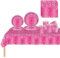 Aisszhao 81 Pcs Hot Pink Sparkling Party Tableware Set for Her, Girls, Women - Includes Napkins, Paper Cups, Plates, Tablecloth - Perfect for Birthdays, Weddings, Baby Showers