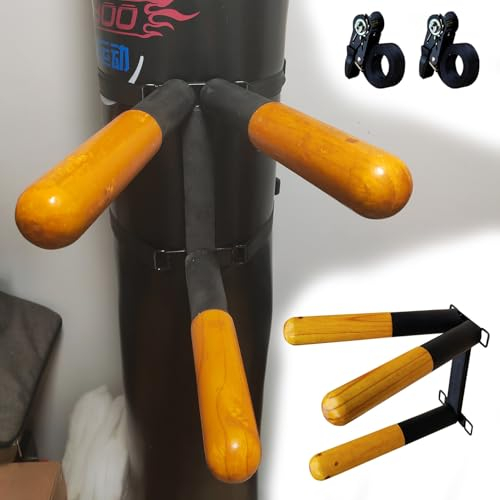 EXCLURA Wing Chun Holzpuppe 3-armige Wing-Chun-Puppe Als Trainingsgerät, Kampfsportpuppe aus Holz in Form Eines Mannstapels für Sandsäcke, Trainingspuppe für Wing-Chun-Trainer