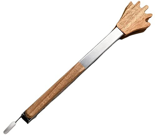 FUNOMOCYA Küchenzange Aus Edelstahl Und Holz Rutschfest Für Steak Salat Brot Und Andere Lebensmittel Für Zuhause Buffet Restaurant Und Party