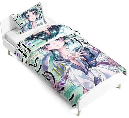 Zhongkaihua The Apothecary Diaries Bettwäsche-Set, Maomao Anime, 3D-Druck, doppelseitiger Druck, Bettbezüge und Kissenbezüge für Einzelbetten, 135 x 200 cm