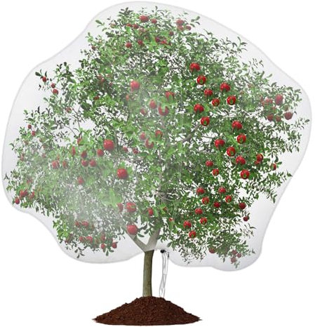 Fippy 300 X 300cm Large Fruit Tree Netting Bird Insect Protection with Zipper, Garden Insect Bird Barrier Netting Mesh for Blueberry Bush Flower Strawberry Tomatoes