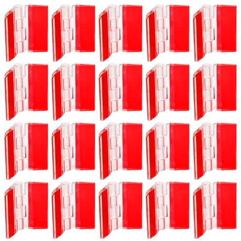20 Pcs Self-Adhesive Hinge Clear Plastic Hinges Small Acrylic Hinges with Stainless Steel Shaft Transparent Piano Hinge Folding Hinge Tool for Cabinet Drawer Furniture Display Stand DIY Crafts 25x35mm