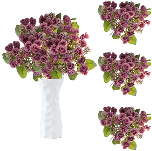 astylishome Faux Flowers that Look Real for Grave Artificial Silk Roses Flowers Single Long Stem Fake Rose Bouquet for Wedding Home Party Decoration Centerpieces 4408