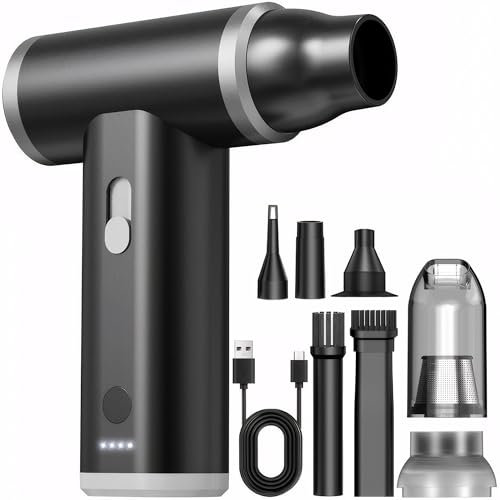Elektrische Staubgebläse Luftdruckspray 110000 U/min Mini-Gebläse, 2 in 1 Staubgebläse und Staubsauger Staubgebläse Einstellbare Cordless Air Duster für PC Reinigungsset Tastatur Auto Computer