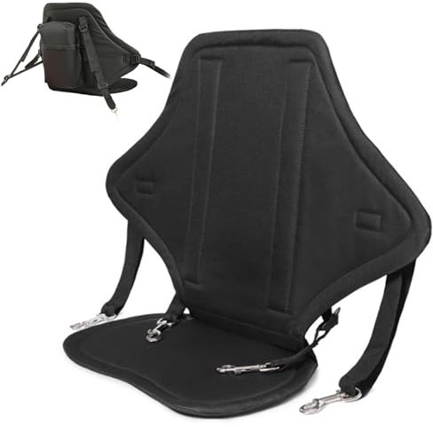 Weduspaty Canoe Seat, Kayak Seat with Back Support Nylon Adjustable Paddle Board/Canoe with Snap Hooks & Storage for Outdoor