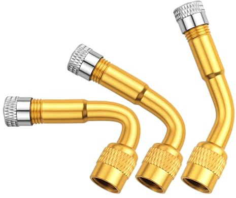 3 Stück Ventilverlängerung, Reifenventilverlängerung Winkelventil, Ventilverlängerung Autoventil, 90 & 135 & 45 Grad Flexible Gummi Kupfer Ventiladapter Autoventil für Auto Motorrad Fahrrad Scooter