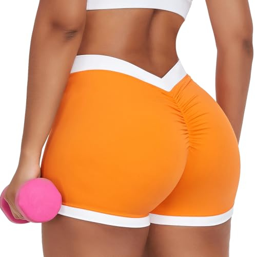 STARBILD Sport Shorts Damen V Back Scrunch, Sommer Leggings Kurz Push Up Booty Lifting, Blickdicht Workout Hose Hotpants Sexy für Gym Fitness Yoga
