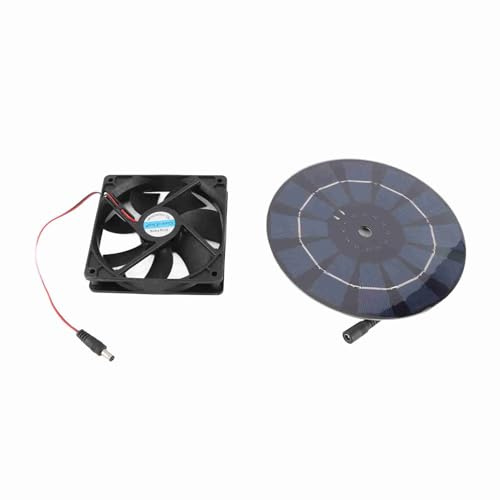 RASTKY Energiesparender Solarpanel-Ventilator, Langlebiger Solar-Mini-Ventilator für Hühnerstall, Gewächshaus, 3 W, Temperaturregulierungsset für Pflanzen, ABS, Aluminiumlegierung