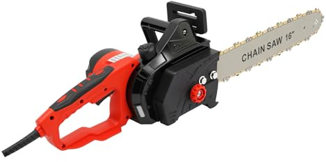 Motosega elettrica, 2000 W, 16 pollici, motosega elettrica cablata, 650 m/min, olio automatico, tensione della catena senza attrezzi, 5,3 kg, motore in rame rosso, per legna da ardere e cura degli