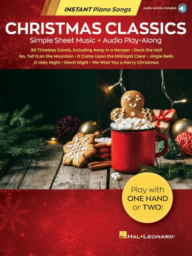 Christmas Classics - Instant Piano Songs Simple Sheet Music + Audio Play-Along