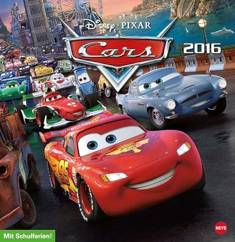 Disney Cars Posterkalender quadratisch - Kalender 2016: Wandkalender mit Schulferien