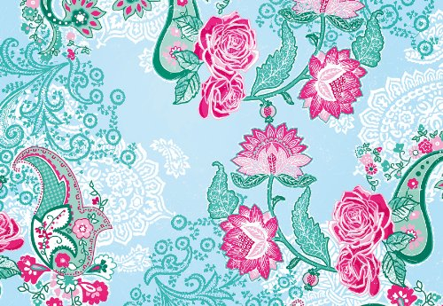 Komar Piccadilly | 368 x 254 cm | Tapete, Wand Dekoration, Blumen, Rosen, Paisley Muster, Wohnzimmer, Schlafzimmer, Vintage | 8-739 Papier Fototapete, bunt