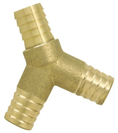 Boutté – Jonction Y laiton cannelée tuyau Ø25 – Répartition double du débit d’eau