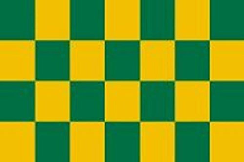 U24 Bandiera Bandiera a quadri verde – Giallo 90 x 150 cm