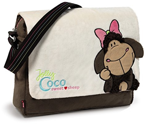 Nici 38260 - Schultertasche Jolly Coco Plüsch, 35.5 x 28 x 9.5 cm