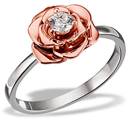 Goldmaid Damen-Ring Lovely Rosè 925 Silber teilvergoldet Zirkonia weiß Brillantschliff Gr. 60 (19.1) - Fo R7374S60 Schmuck