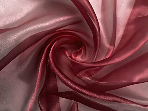 Organza Stoff Meterware am Stück - 150 cm Breite - (Bordeaux)
