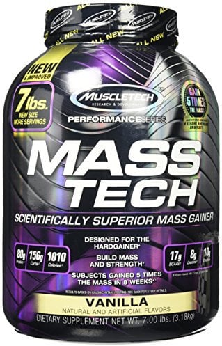 Muscletech Mass-tech Elite (3,2kg) Gainers Parfait ratio Protéine/Glucides, Pack of 1 11.03 liters
