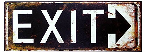 Nostalgie Blechschild EXIT Wegweiser Vintage Antik-Stil 36x13cm