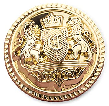 Dekorative Knöpfe aus Metall, mit Logo, Jacke, Anzug, Schnalle, 10 Stück, gold, 23 mm