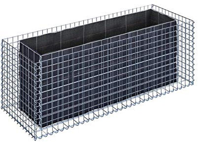 GABIONA Bancal Alto para jardín, gaviones, cestas de Alambre para Piedras cuadradas, Grosor de Pared 10 cm, Malla de 5 x 5 cm, gaviones para Piedra L/H/B (170 x 60 x 60 cm)