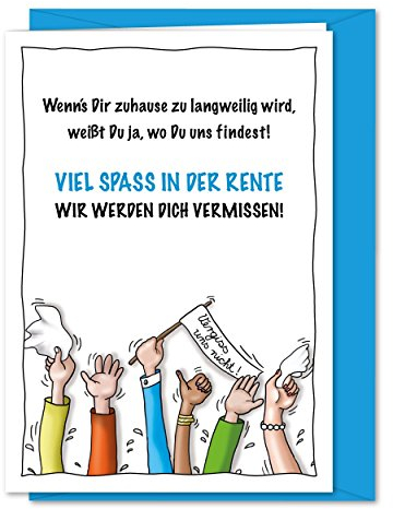 bernsteinfee-CARDS Freche XXL Grußkarte für Kollege, Kollegin zum Abschied, zur Verabschiedung in Rente, Ruhestand, Pensionierung, Altersteilzeit inklusive Umschlag (DIN A4)