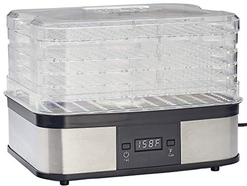 LEM Products 5-Tray Digital Dehydrator, Plastic and Stainless Steel, Black and Silver
