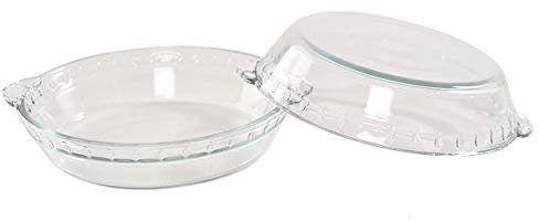 HOME-X Pie Bakeware Set of 2, Glass Baking Accessories, 7” Dessert Pie Plates