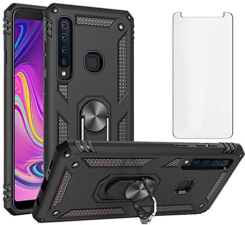 Asuwish Handyhülle für Huawei Y7 2019/7Y Pro Hülle mit Glas Folie Schutzfolie und Magnetisch Ring Ständer Panzerfolie Hawaii Y7 Prime 2019 Dub-LX1 Slim Handy Hüllen Schutzhülle Phone Case Schwarz