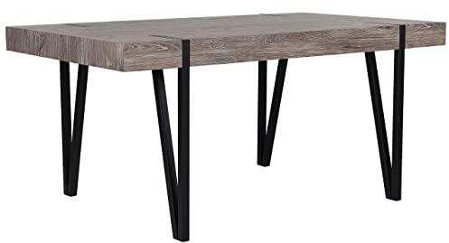 Beliani Robuster Esstisch mit industriellem Design 180x90 cm Dunkelbraun/schwarz Adena