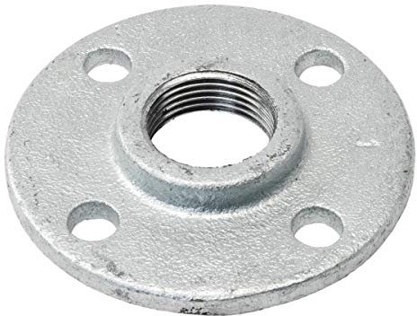 Gewindeflansch 1 1/4 Zoll Innengewinde mit 4-Loch - Fitting aus Temperguss verzinkt für Sanitär, Heizung und Installation auf Gewinderohr - Formteil Nr.329