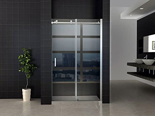 Aloni Alcove Shower Door Sliding Shower Door Clear Glass 8 mm Chrome 1200 x 1950 mm