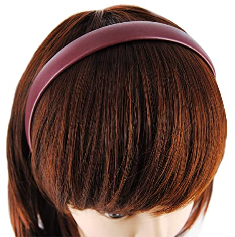 axy Haarreif Classic Vintage Leder Haarreifen Leather Hair band HR27CS (Weinrot)