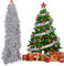 UTRUGAN Weihnachten Lametta Girlande 10m Weihnachtsbaum Lametta Dekoration Glänzend Weihnachten Lametta Party Lametta Folien Girlande für Weihnachten, Halloween, Hochzeiten, Geburtstage (Silber)