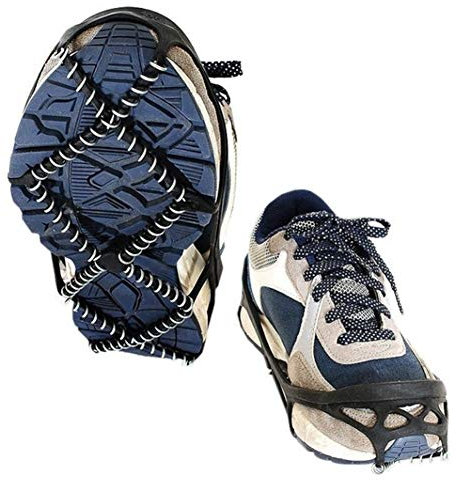 Anti-Slip Shoes Ice Gripper, 1 Pair Crampons for Hiking Boots, Universal Ice Cleats Traction Snow Grips for Shoes Boots, Crampons Ice Snow Grips for Walking,Jogging, Climbing and Hiking