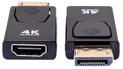 Ecomio HDMI DisplayPort Adapter – Mini DP zu HDMI Konverter 4K, Full HD 1080p, Plug & Play, mit Goldkontakten, Schwarz – Kompatibel mit VGA, DVI
