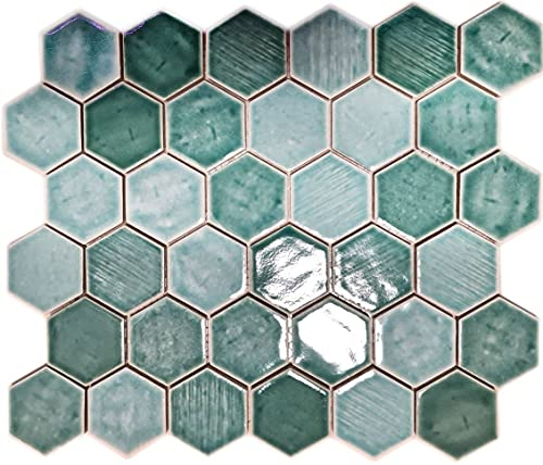 Piastrelle a mosaico, in ceramica, a mosaico, colore verde lucido