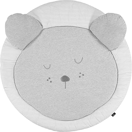 Alvi Krabbeldecke rund | Krabbeldecke 100 cm | Außenmaterial: 100% Bio-Baumwolle | Füllung: 100% Polyester Premium Baby Kuscheldecke | Spieldecke Extra Weich Gepolstert
