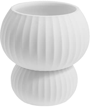 Storefactory - Vase, Blumentopf - Sandhamn - Keramik - Farbe: weiß - (ØxH) 18 x 19 cm