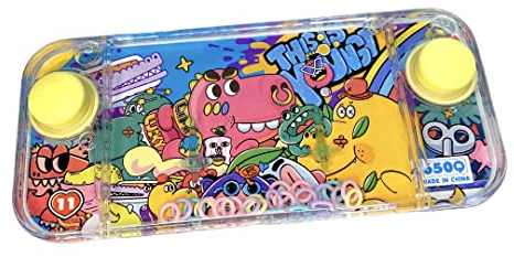 Mini Wasserspiele Ringe Wasserspiele für Mädchen und Jungen Reise Geschicklichkeitsspiel Aquaplay Water Geme Aqua Play (Cartoon 2 Tasten Gelb 11)