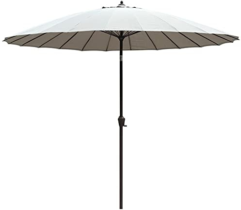 GALLIN Sonnenschirm Shanghai Strandschirm Ø270cm Marktschirme Mit Kurbel Garten Balkonschirm Rund Sonnenschirm Im Freien Knickbar (Color : Beige)