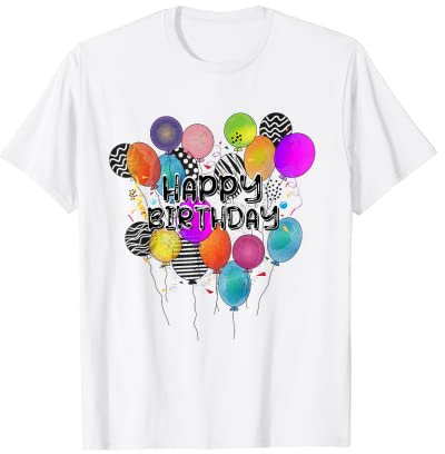 Geburtstag Happy Birthday Luftballons Konfetti Geburtstags T-Shirt