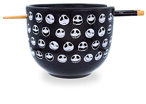 Disney The Nightmare Before Christmas Jack 20-Ounce Ramen Bowl with Chopsticks