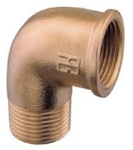 Nautica DDR srl Gomito a 90°M-F (Maschio-Femmina) in Ottone- Raccorderia per impianti Idraulici - Giardinaggio Barca Impianto Idraulico (2 1/2)