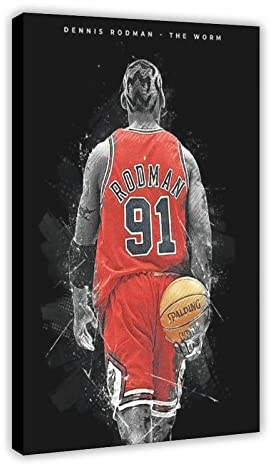 Basketball-Sport-Poster, Dennis Rodman, Leinwand, Poster, Schlafzimmer, Dekoration, Sport, Landschaft, Büro, Raumdekoration, Geschenkrahmen, 60 x 90 cm